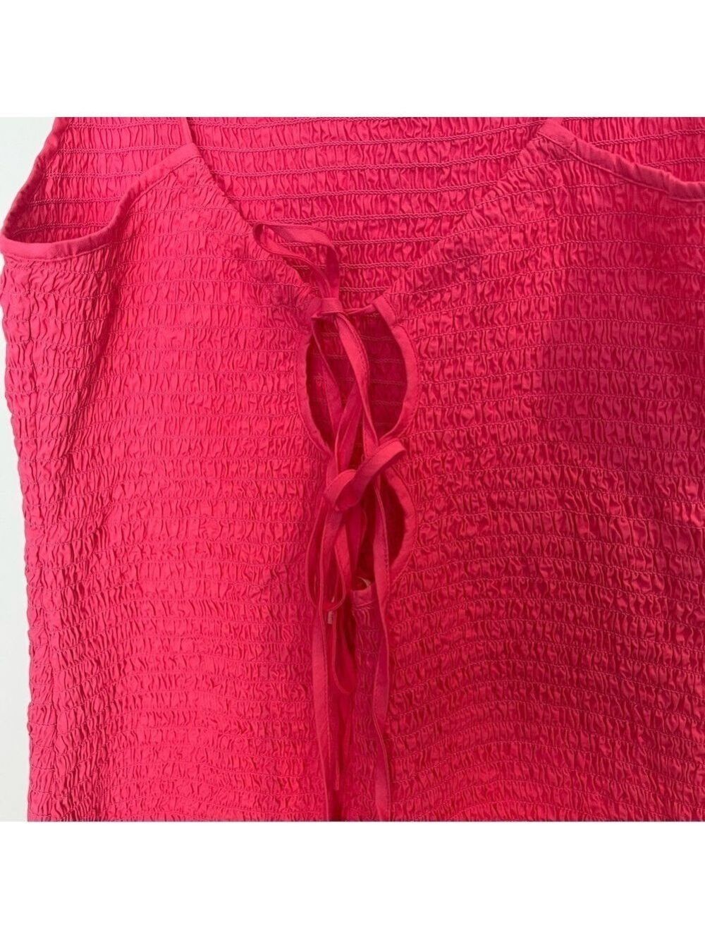 Free People Iyla Smocked Mini Dress Pink XL Adjustable Straps - Picture 6 of 14